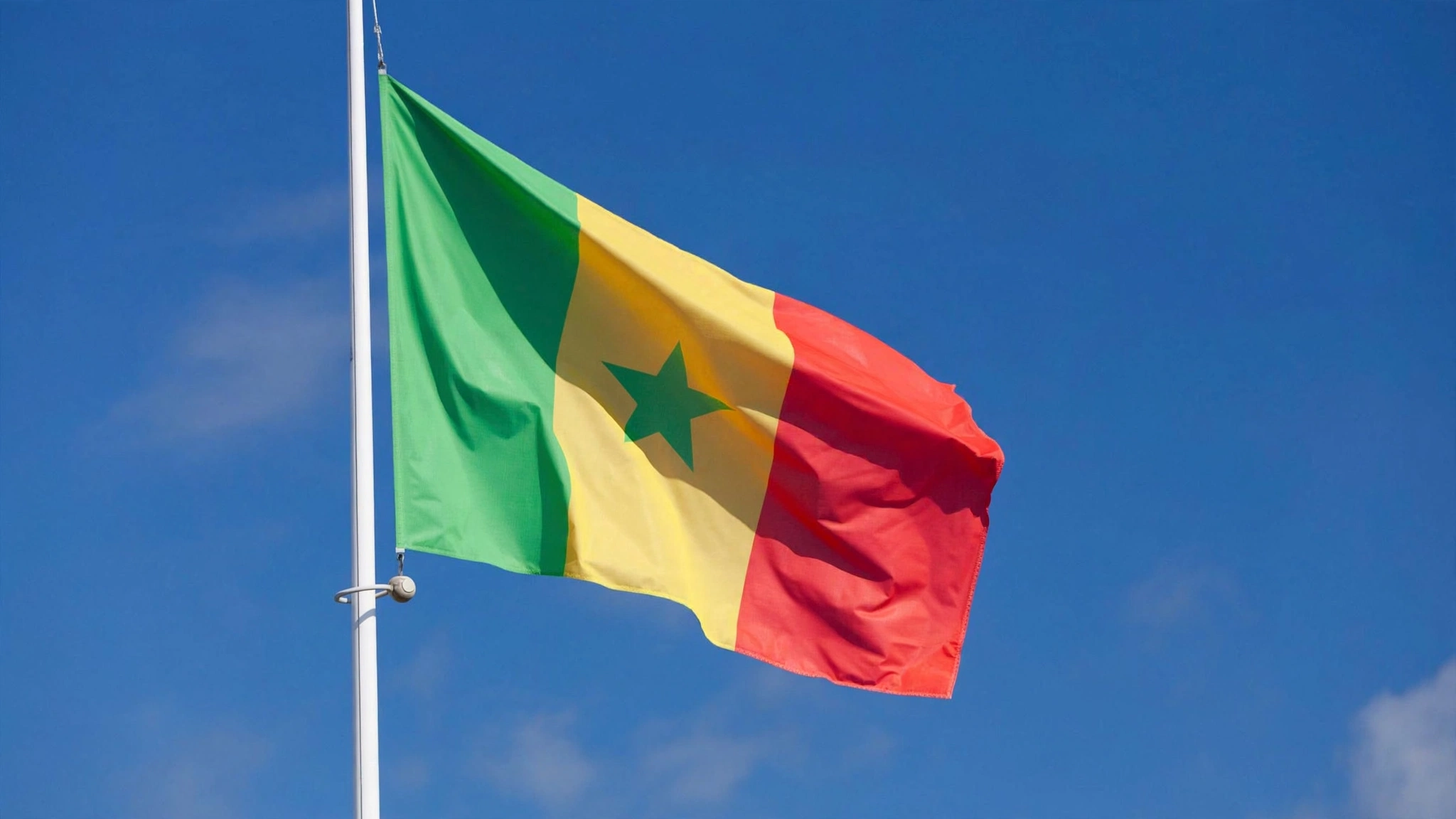 Le drapeau tricolore du sénégal