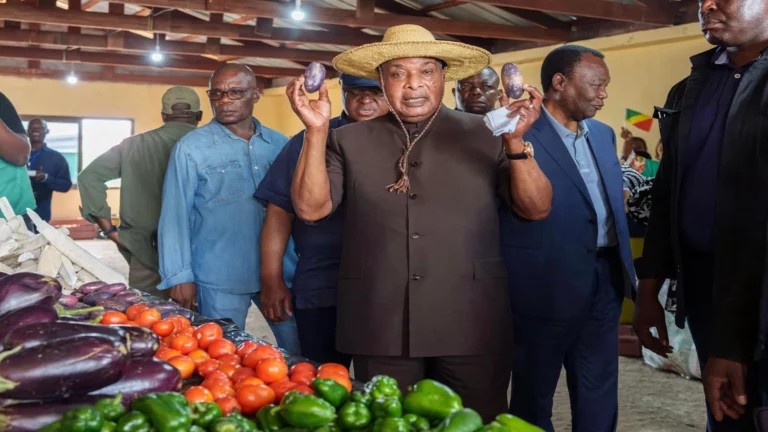 Le président Denis Sassou Nguesso lors du lancement de la foire le 05.08.2026.