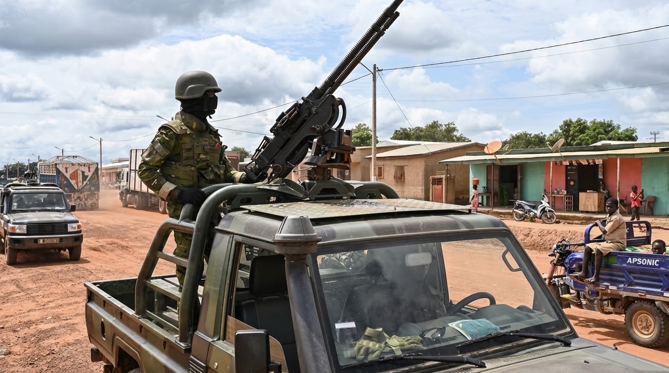 Lors d’une patrouille de soldats ivoiriens à Tougbo, à la frontière avec le Burkina Faso, le 9 octobre 2025. © ISSOUF SANOGO AFP