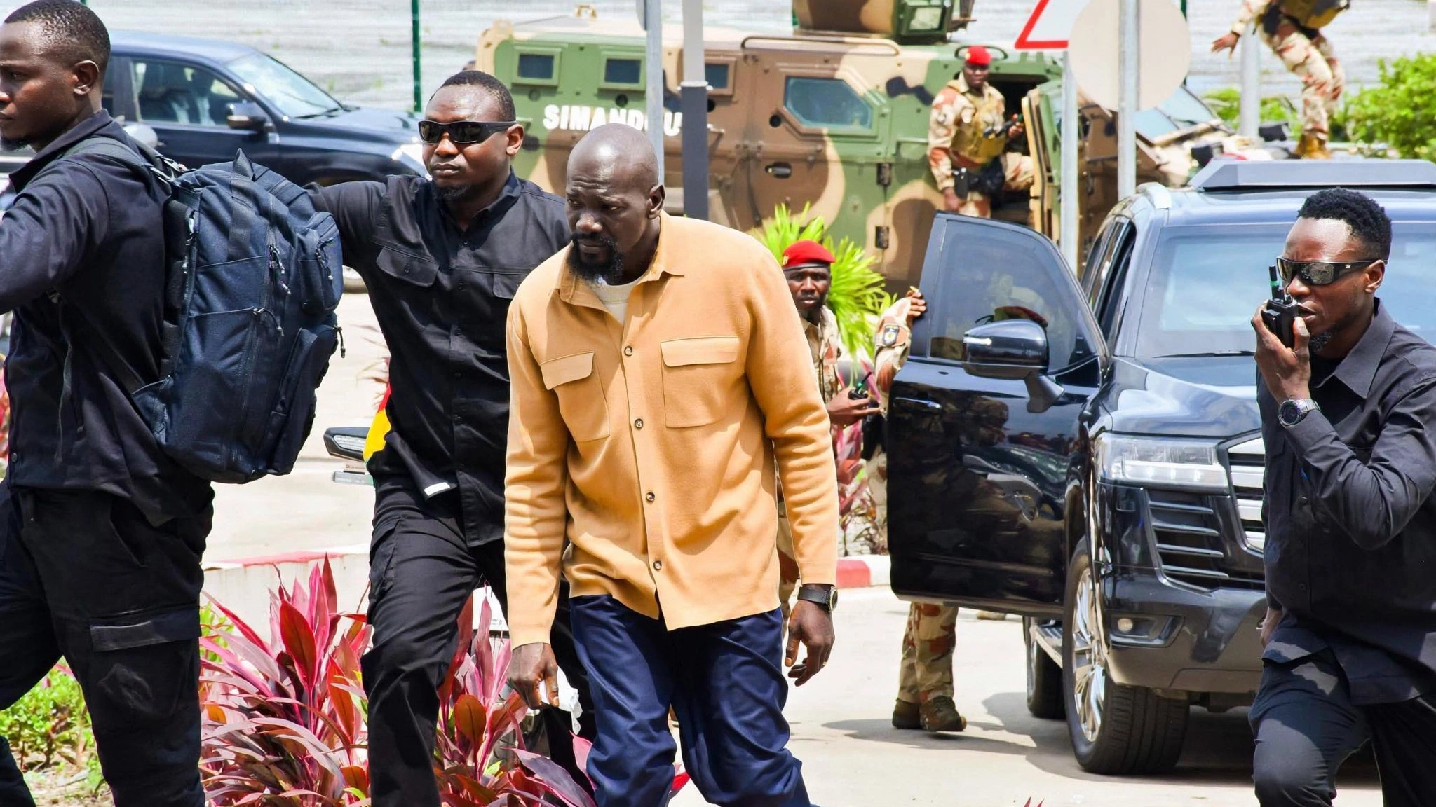 Mamadi Doumbouya à son retour le 14;08.2026 à Conakry