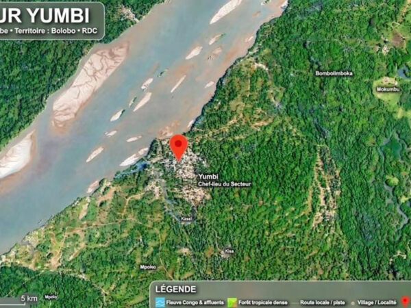 Carte satellite frontière Congo et Rdc