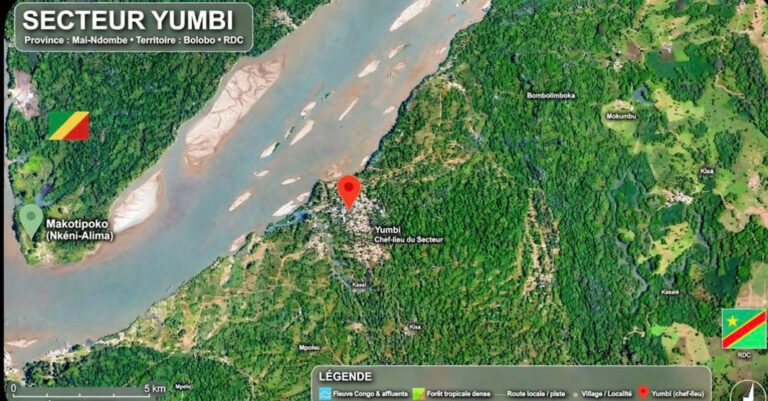 Carte satellite frontière Congo et Rdc