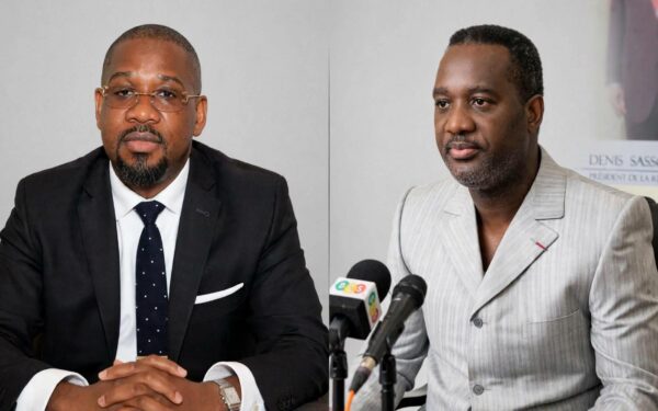 De g. à dr. le ministre Yves Désiré Mondélé et le Sénateur Wilfrid Nguesso