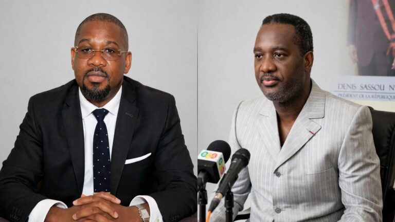 De g. à dr. le ministre Yves Désiré Mondélé et le Sénateur Wilfrid Nguesso