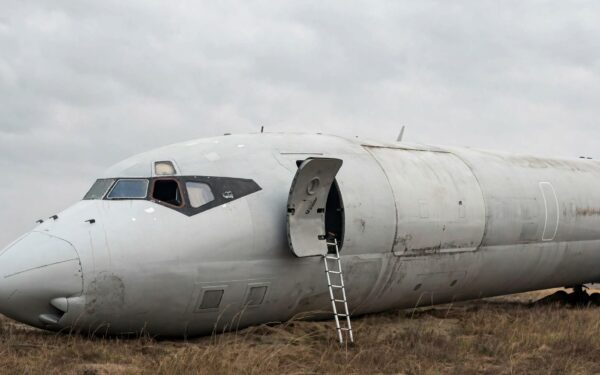 Image d'un d'avion cargo accidenté en RDC. Source  APAnews