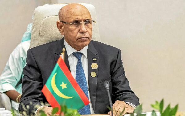 Le président mauritanien Mohamed Ould Cheikh El Ghazouani. (BANDAR AL-JALOUD Saudi Royal Palace AFP)