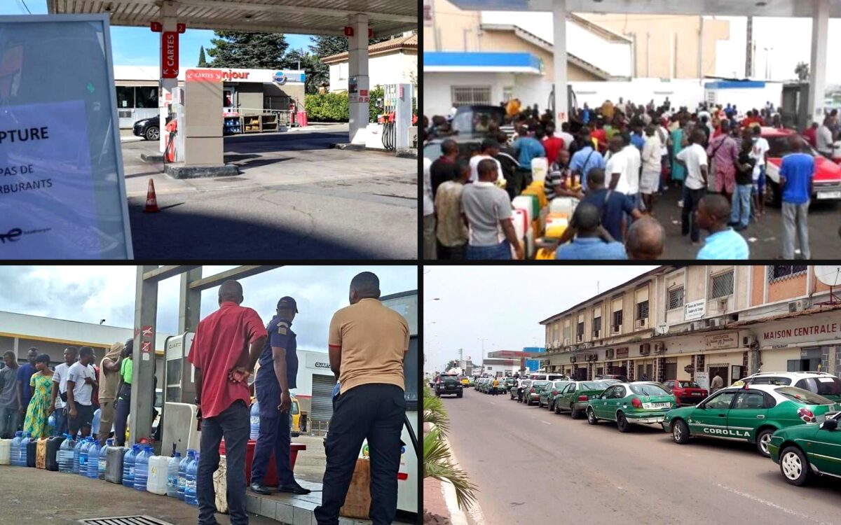 Vue sur des stations services à Brazzaville et Libreville