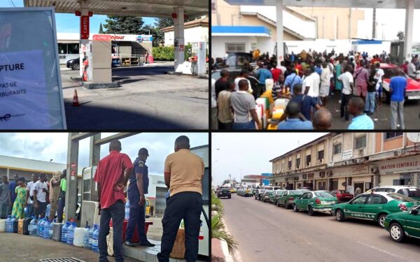 Vue sur des stations services à Brazzaville et Libreville