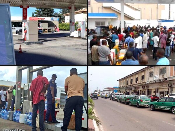 Vue sur des stations services à Brazzaville et Libreville